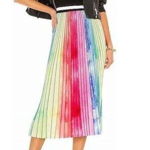 Colorful Pleated Midi Skirt